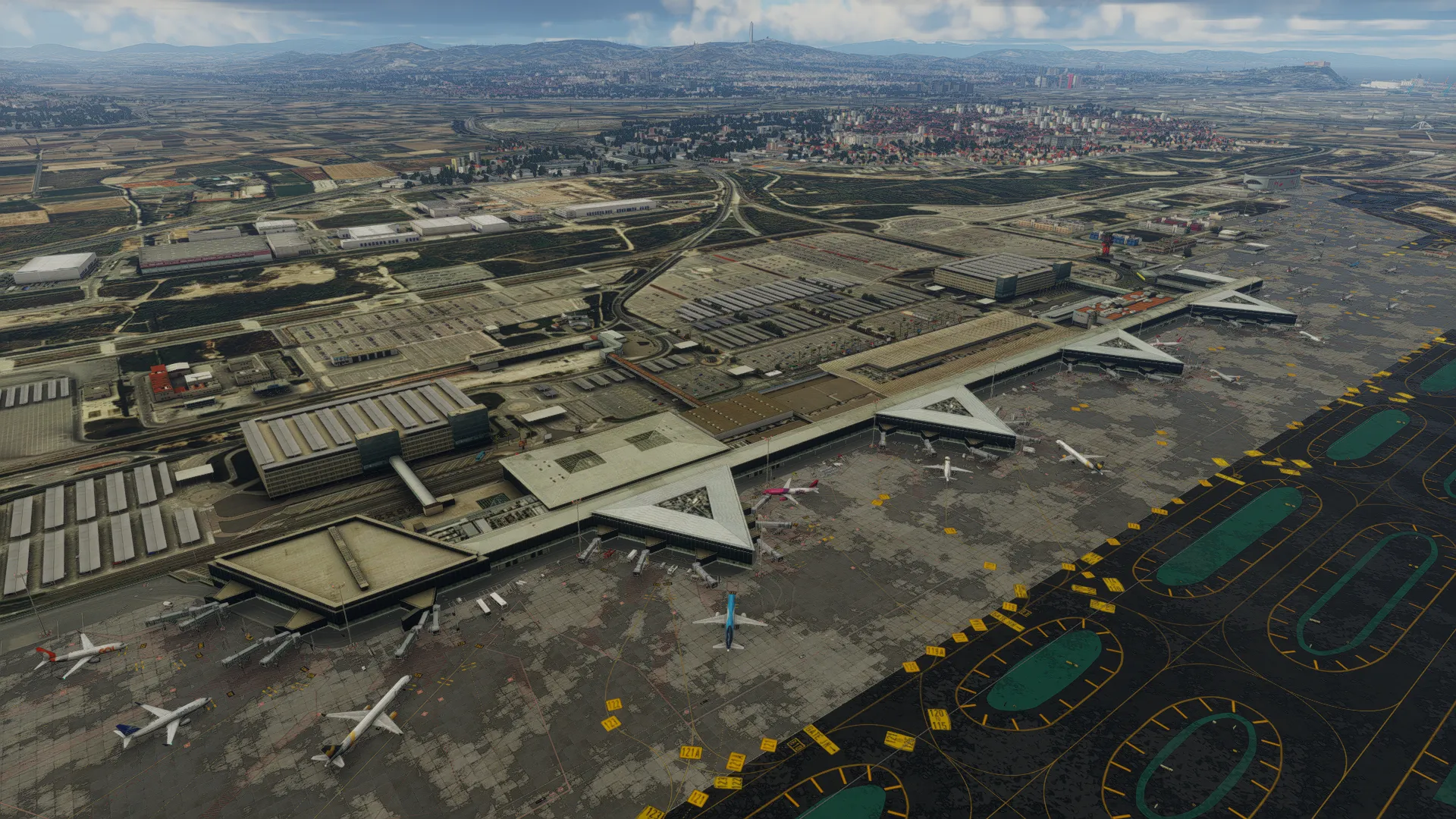 Аэропорт LEBL ( Барселона, Испания ) + лэндмарки