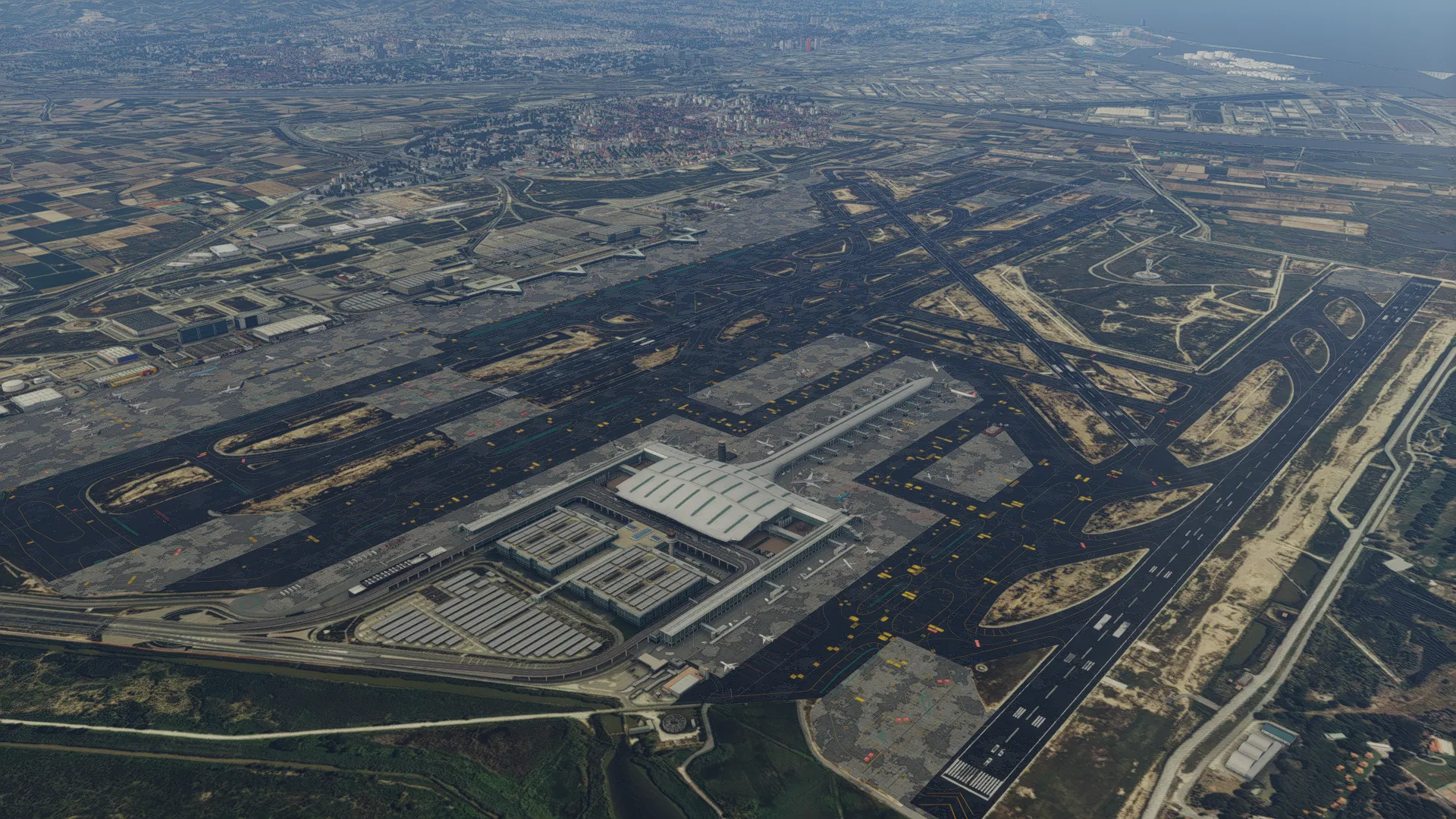 Аэропорт LEBL ( Барселона, Испания ) + лэндмарки