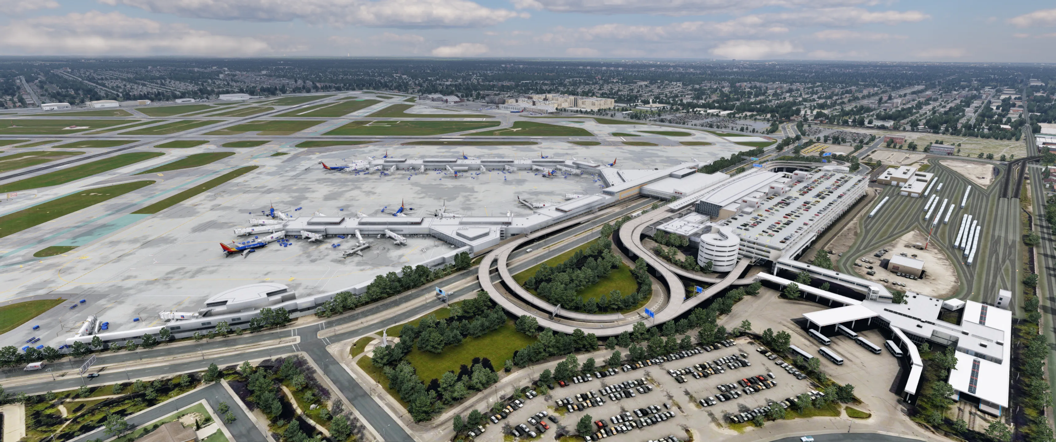 Аэропорт KMDW ( Чикаго, США ) + город