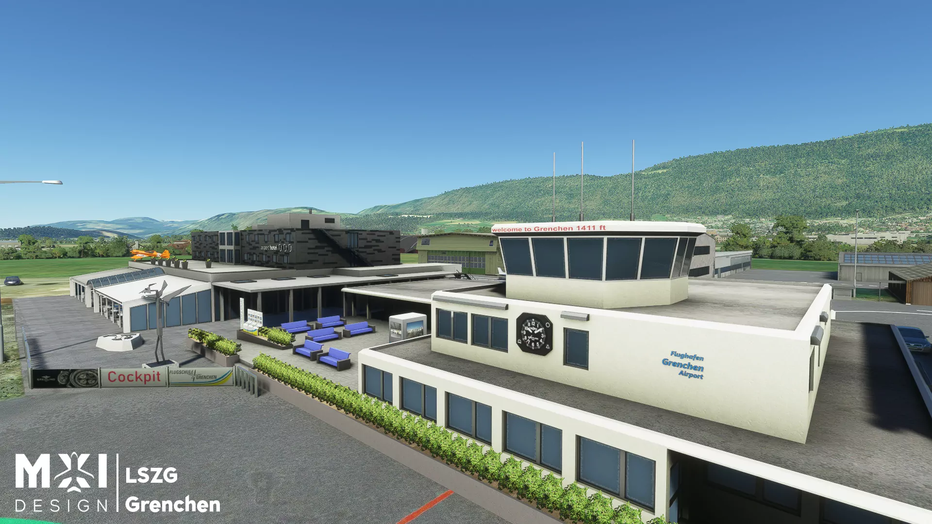 Аэропорт LSZG ( Гренхен, Швейцария )